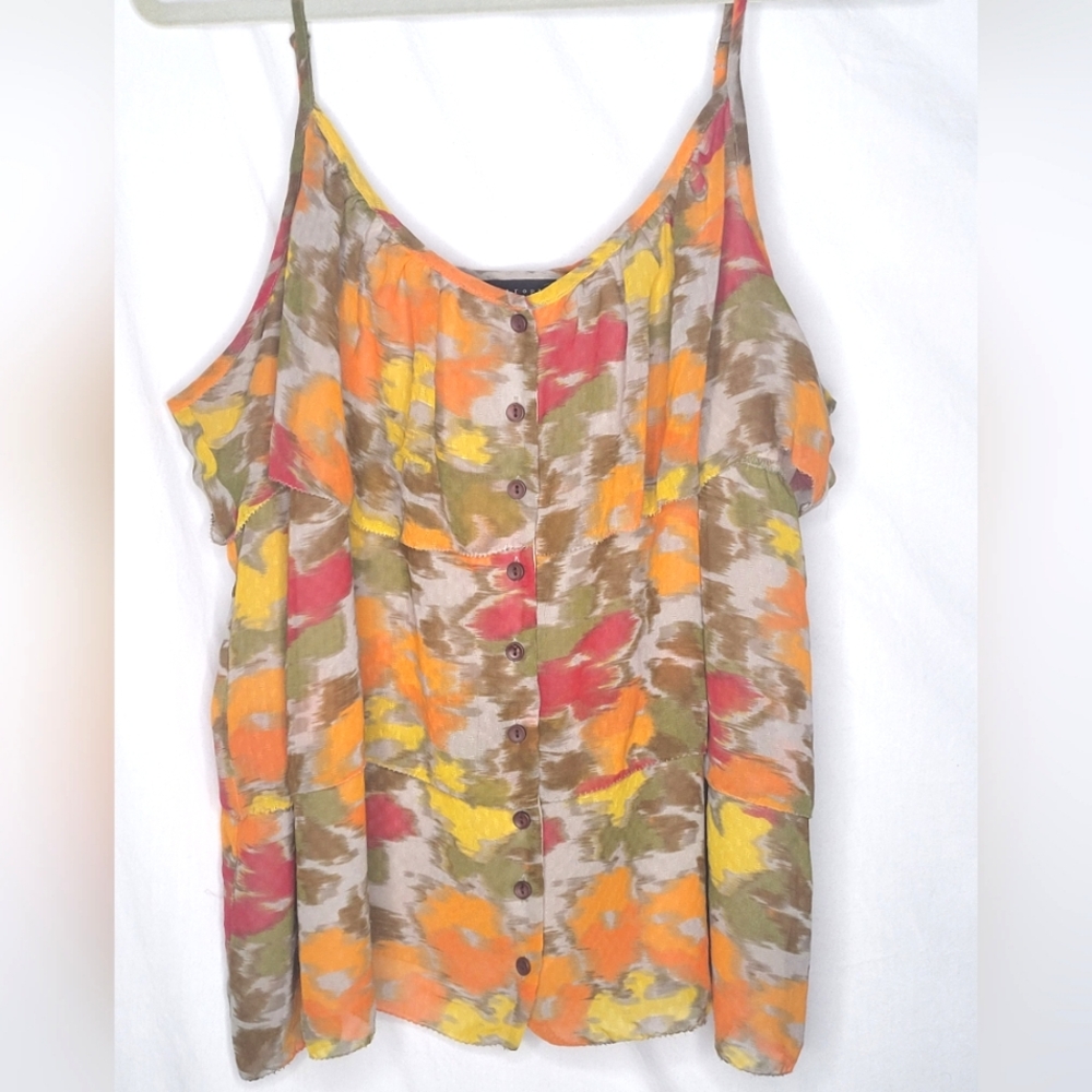 Apostrophe Spaghetti Strap Button Down Blouse Top 16/18 Gorgeous 🧡